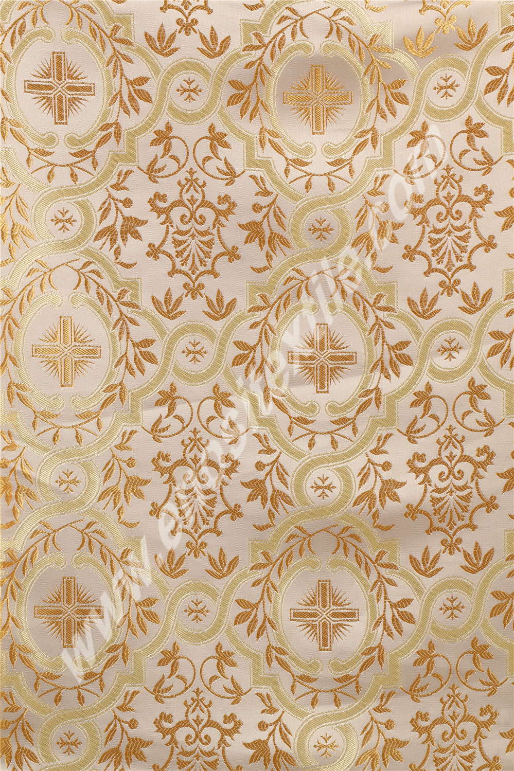 KL-049 White-Light Gold Brocade Fabrics